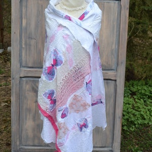 Romantic big shawl with butterflies image 1