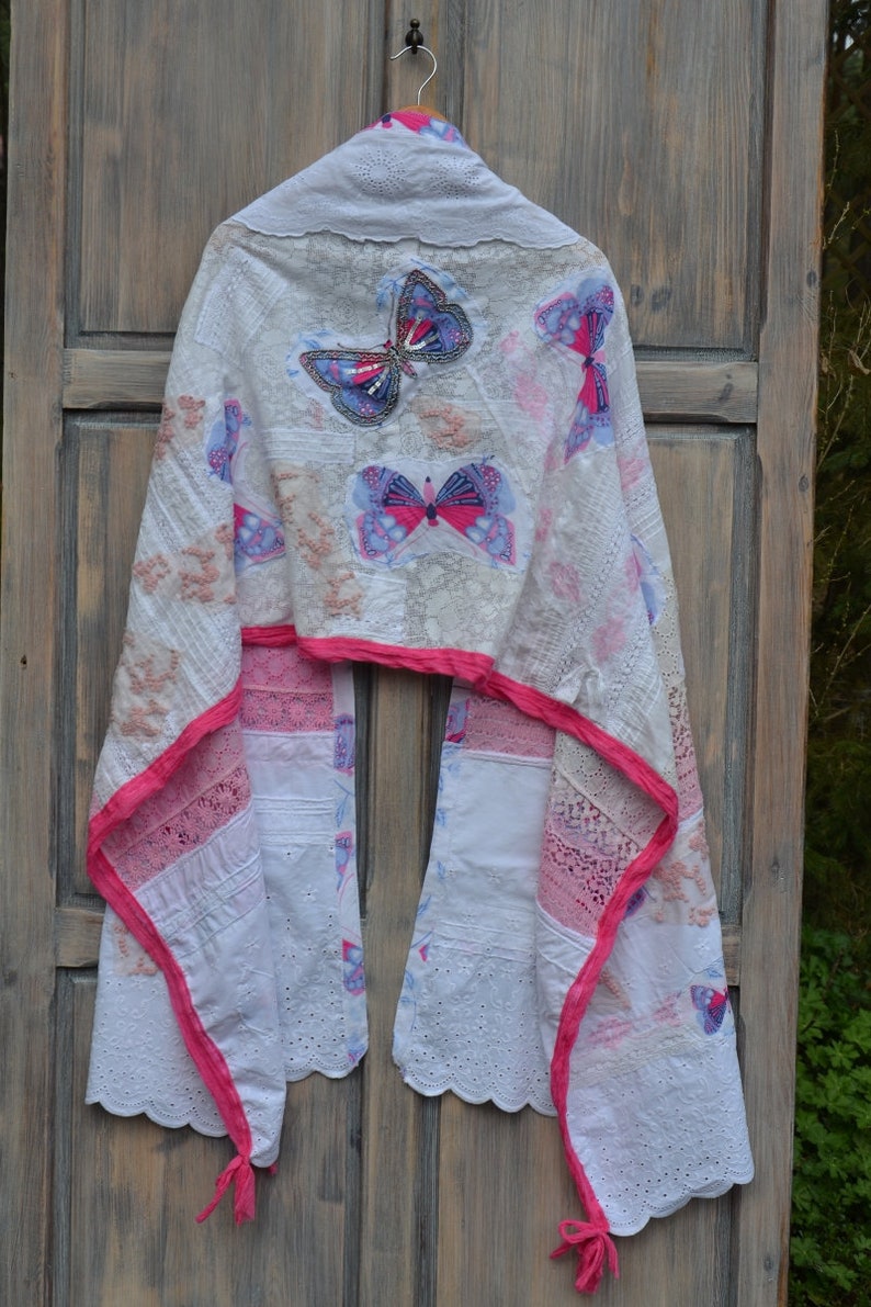 Romantic big shawl with butterflies image 4