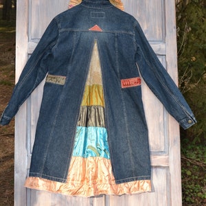 Kurtka dżinsowa płaszcz dżinsowy boho zdjęcie 3