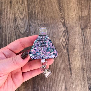 Lab Beaker Science Badge Reel | Nurse | Gifts For Healthcare Workers | Glitter Badge Reel | Laboratory | Healthcare Worker | Scientist
