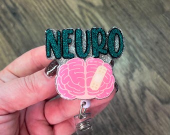 Neuro Brain Badge Reel | Neurologist Badge Reel | Glitter Badge Reel | Acrylic Badge Reel | Medical Badge Reel | Neurology Badge Reel