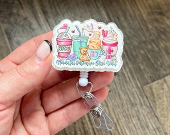 Neonatal Intensive Care Unit Drinks Badge Reel | NICU Nurse | Gifts For Nurses | Glitter Badge Reel | Acrylic Badge Reel | RN | Healthcare