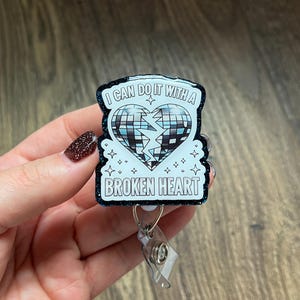 Do It With A Broken Heart Disco Badge Reel | Nurse Badge Reel | Gifts For Nurses | Glitter Badge Reel | RN | Swifitie Badge Reel | Acrylic