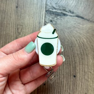Frappuccino Inspired Iced Coffee Badge Reel | Nursing Badge Reel | Gifts For Nurses | Acrylic Badge Reel | Glitter Badge Reel | Drinks
