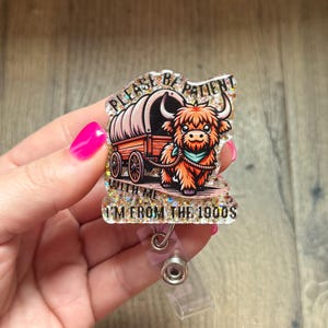 Please Be Patient With Me Im From the 1900’s Badge Reel | Nurse Badge Reel | Gifts For Nurses | Glitter Badge Reel | Nostalgic Badge Reel