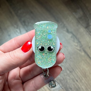 Cute Lab Test Tube Science Badge Reel | Gifts For Healthcare Workers | Glitter Badge Reel | Laboratory | Healthcare Worker | Scientist