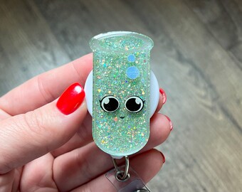 Cute Lab Test Tube Science Badge Reel | Gifts For Healthcare Workers | Glitter Badge Reel | Laboratory | Healthcare Worker | Scientist