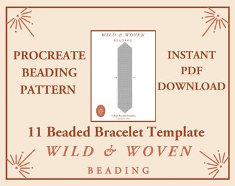 Procreate Beading Template Graph - 11 Seed Bead Bracelet Graph Template