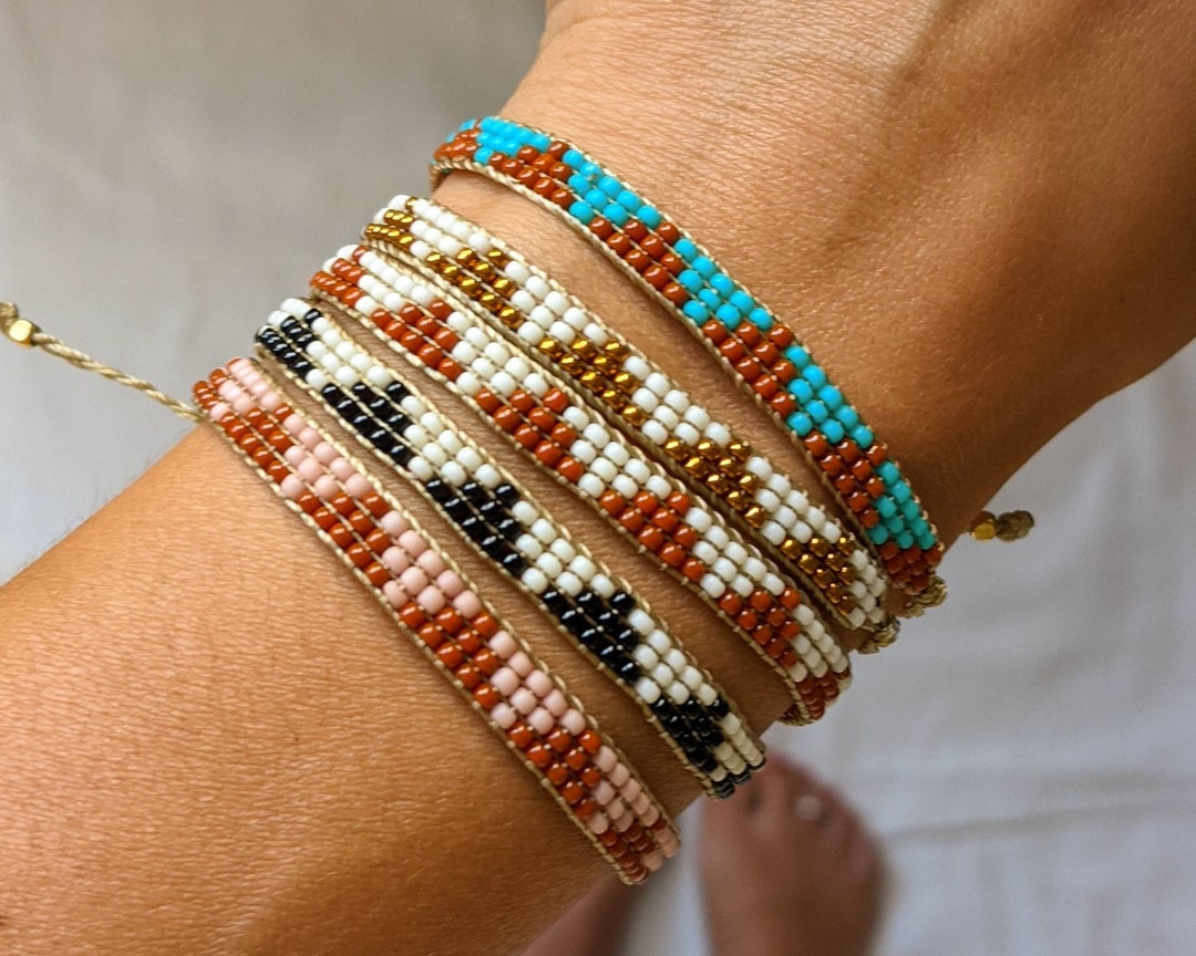 Dry Gulch Beaded Chevron Bracelet DIY Jewelry Kit Leather Seed