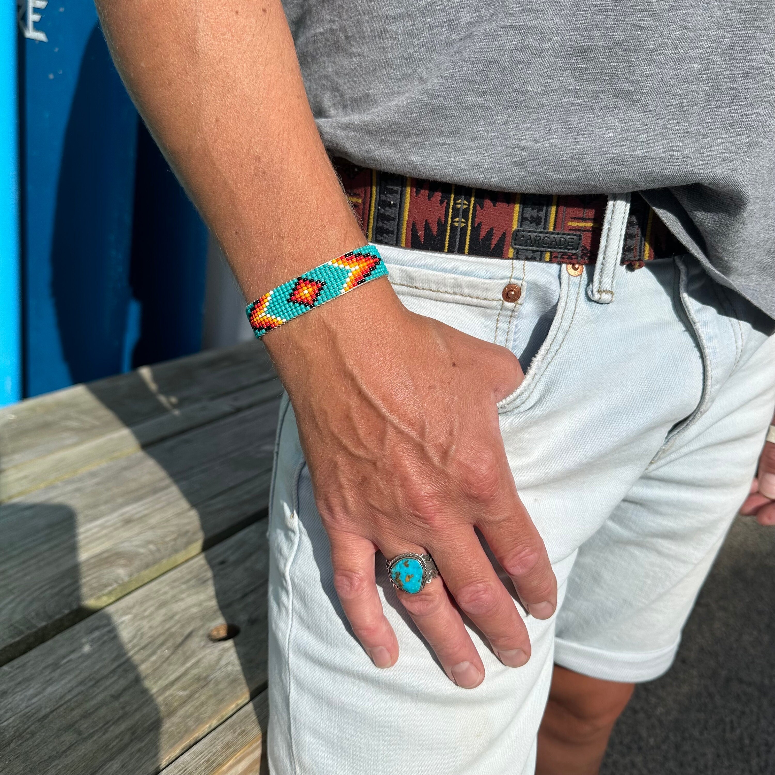 Native American Navajo Sterling & Copper Cuff Bracelet By Lyle - Ruby Lane