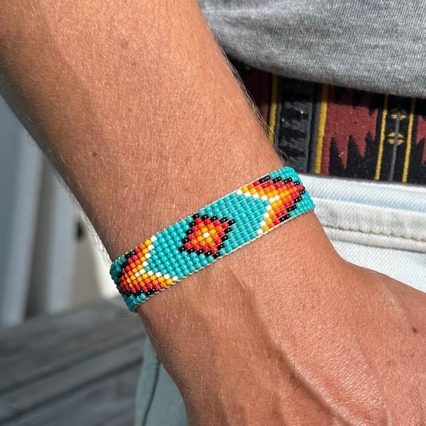 Bracelet pour homme en perles de style navajo amérindien du sud-ouest des États-Unis