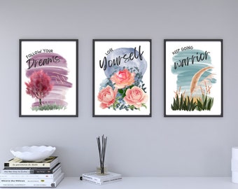 Affiches inspirantes imprimables (Lot de 5) - Portrait 8.5x11