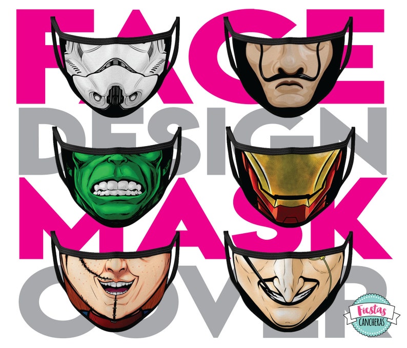 Face Mask Designs Face Cover Sublimation PNG Clip Art | Etsy