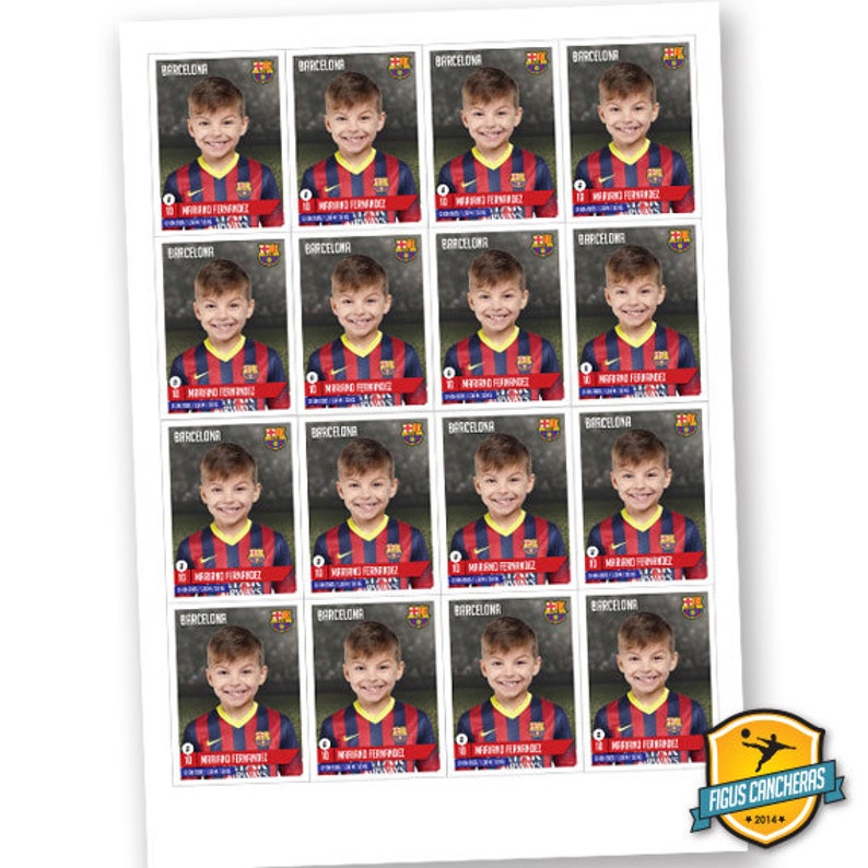 Figuritas de futbol personalizadas con foto. UNICAS Y Etsy