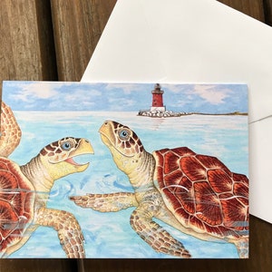 Sea Turtles Note Card, Blank Inside