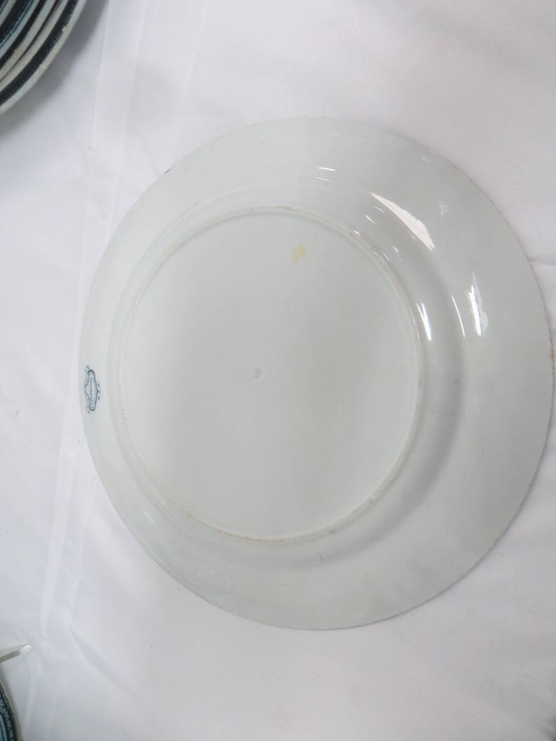 19th C English Transferware Dinner Plates Set of 8