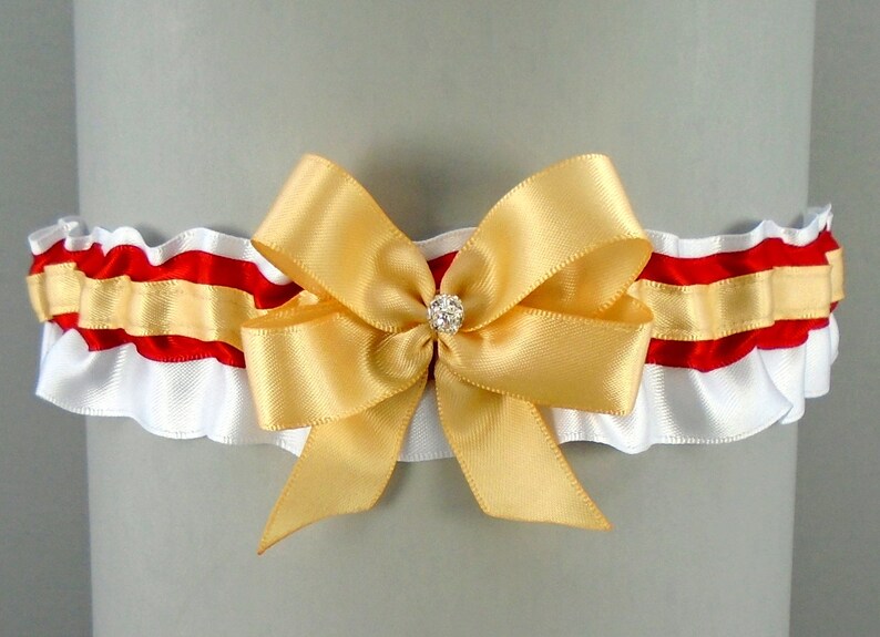 May also be purchased individually with Wild\u2122 Fabric Covered Button Embellishment #H36 Handmade Light Toffee /& Red Wedding Garter Set