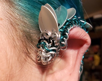 Custom Ear Dragon - Chainmaille Ear Jewelry - Chainmail Dragon Ear Cuff
