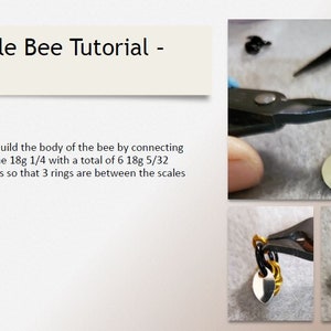 Chainmaille Tutorial Bee Earrings, Chainmaille Bee Pendant Tutorial image 6