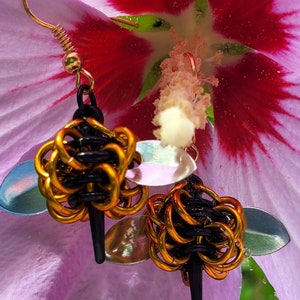 Chainmaille Tutorial Bee Earrings, Chainmaille Bee Pendant Tutorial image 2