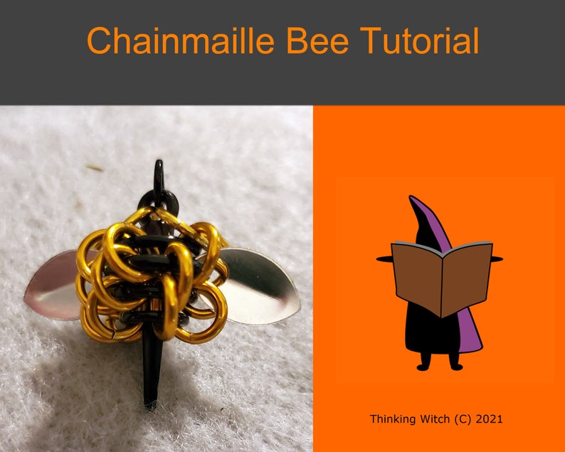 Chainmaille Tutorial Bee Earrings, Chainmaille Bee Pendant Tutorial image 1