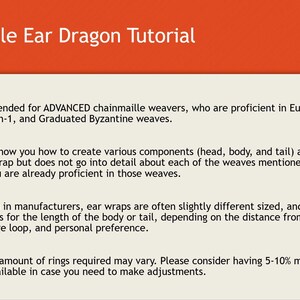 ScaleMaille Ear Dragon Tutorial Instant Download PDF Chainmaille Tutorial image 2