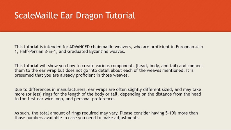 ScaleMaille Ear Dragon Tutorial Instant Download PDF Chainmaille Tutorial image 2