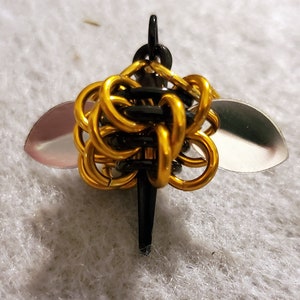 Chainmaille Tutorial Bee Earrings, Chainmaille Bee Pendant Tutorial image 3