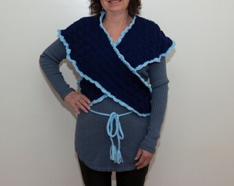Sontag shawl, outlander inspired wrap shawl, wrap-around, 1860 shawl, crossover, wrap-over shawl