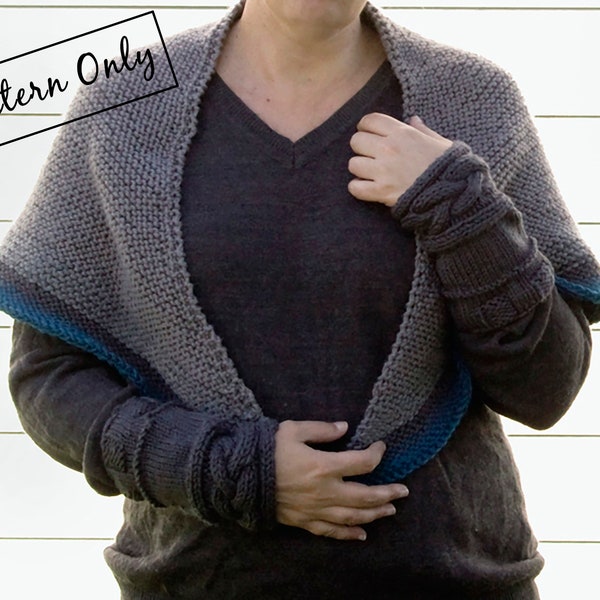 Outlander knitting shawl pattern, instant download, Claire Rent Shawl, English and French pdf knitting pattern