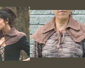 outlander inspired capelet, claire boar hunt capelet, shoulders warmer, knitwear claire fraser outlander