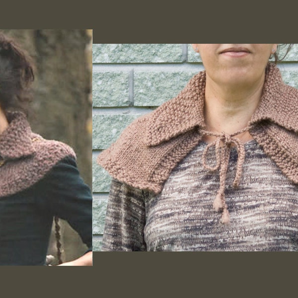 outlander inspired capelet, claire boar hunt capelet, shoulders warmer, knitwear claire fraser outlander