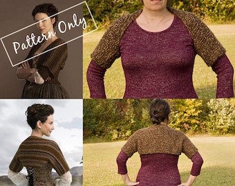 Claire's shrug knitting pattern, Outlander inspired pattern, bolero, instant download, shoulder warmer, outlander knit, pattern only