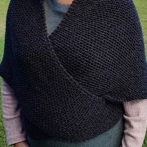 Outlander inspired wrap shawl, wrap-around knitted shawl