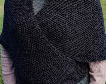 Outlander inspired wrap shawl, wrap-around knitted shawl