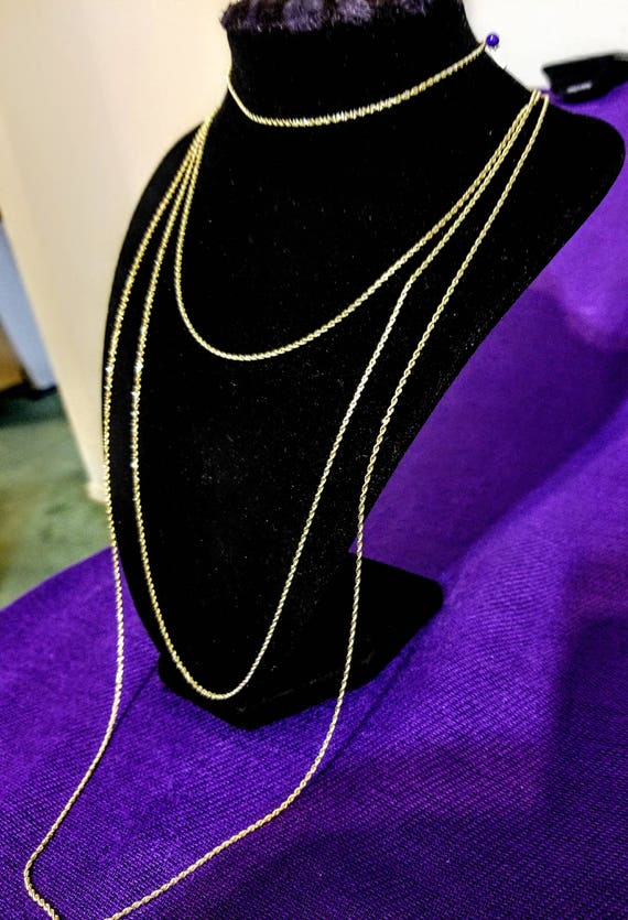 14K Solid Gold Rope style chains in variety of len