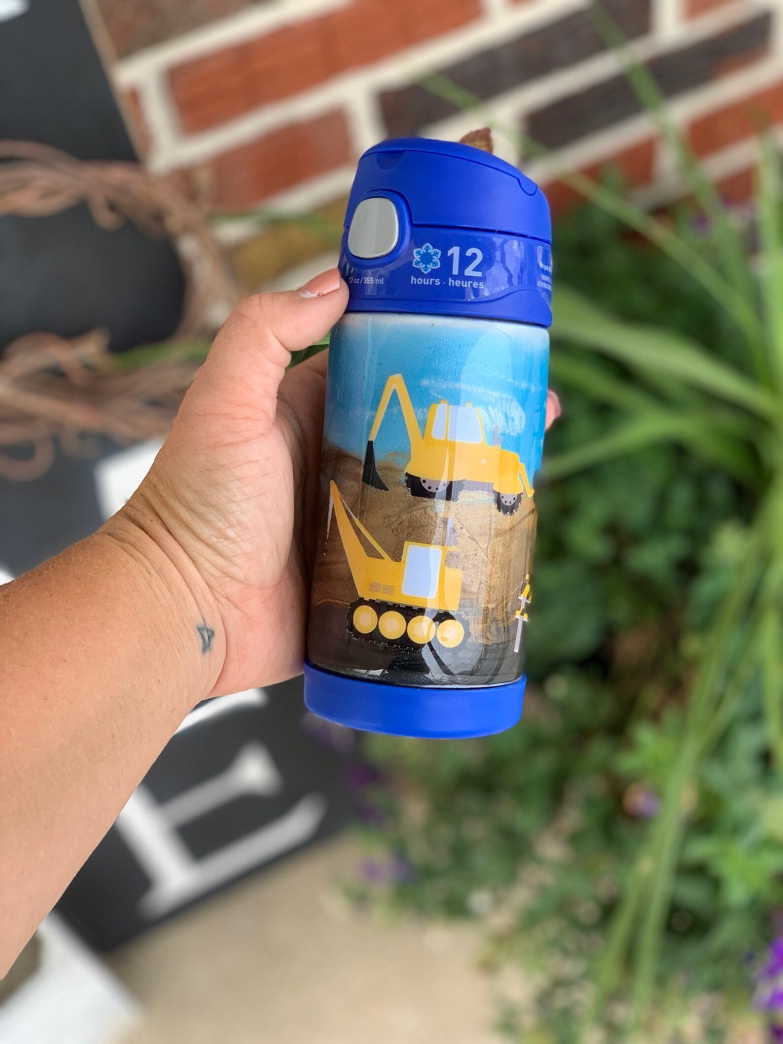 Boys Construction Theme Sippy Cup Thermos Sippy Cup Kids Etsy