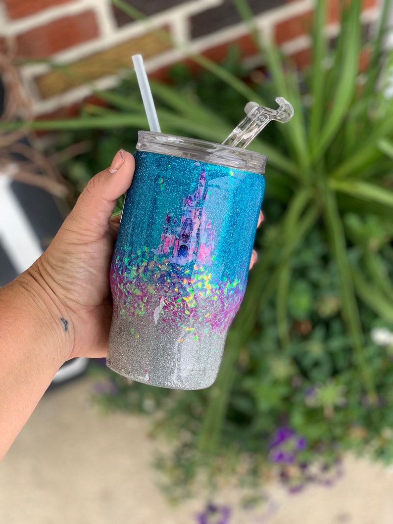 Kids Glitter Tumbler with Straw 16oz Custom Childrens Etsy