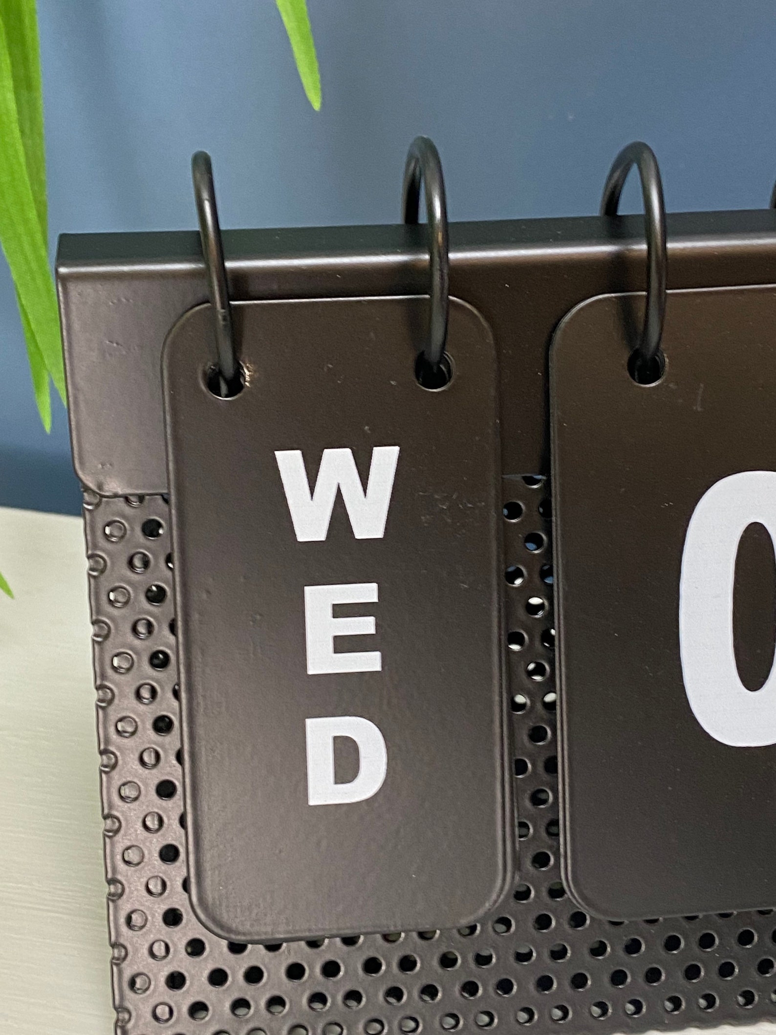 Black metal desk calendar flip over calendar gents gift Etsy