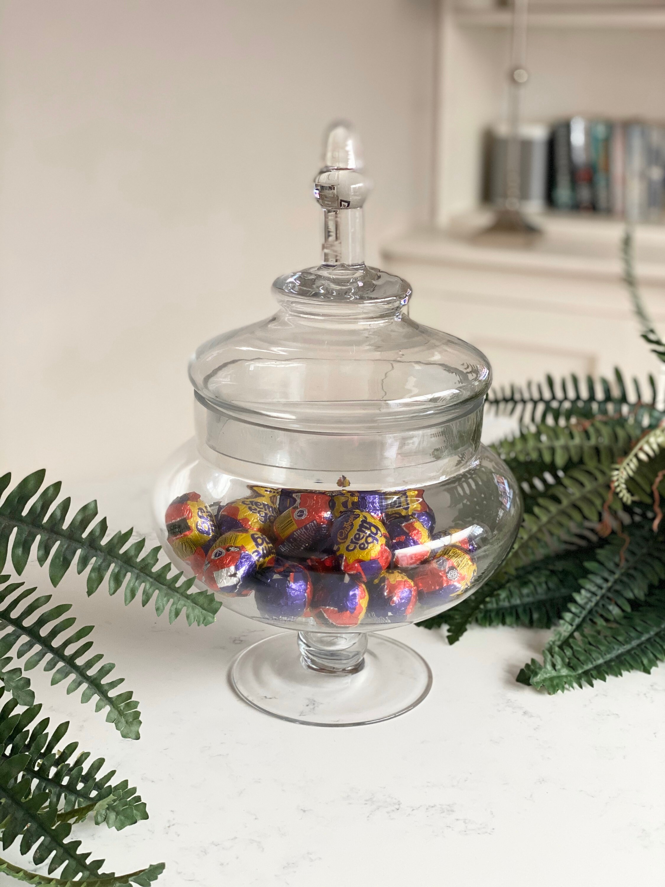 Large Glass Sweetie Jar & Lid Round Candy Storage Jar Cookie Etsy