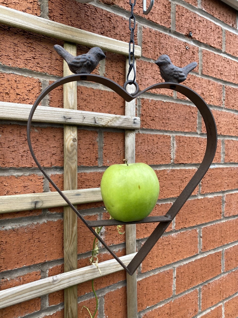 Rustic Metal Heart Bird Feeder Hanging Heart Bird Feeder Etsy