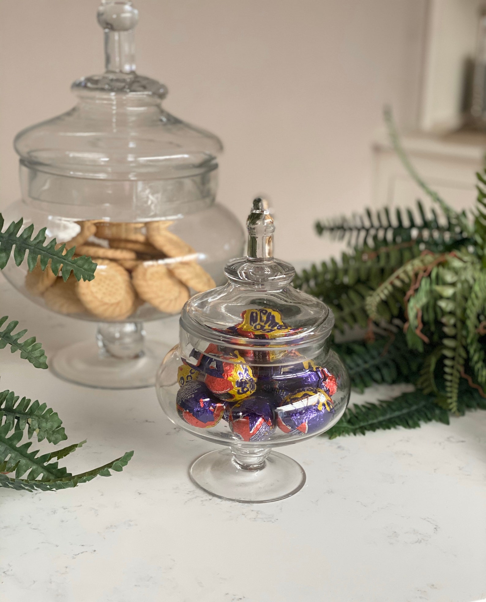 Large Glass Sweetie Jar & Lid Round Candy Storage Jar Cookie Etsy