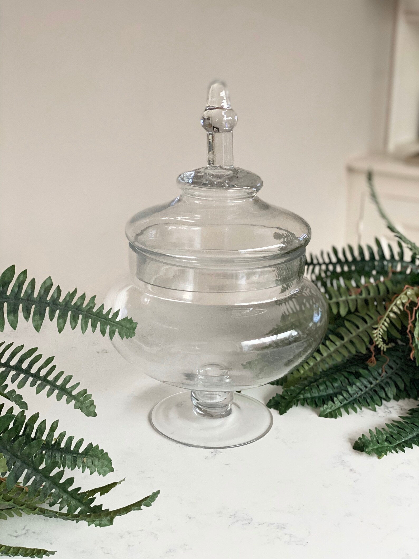 Large Glass Sweetie Jar & Lid Round Candy Storage Jar Cookie Etsy