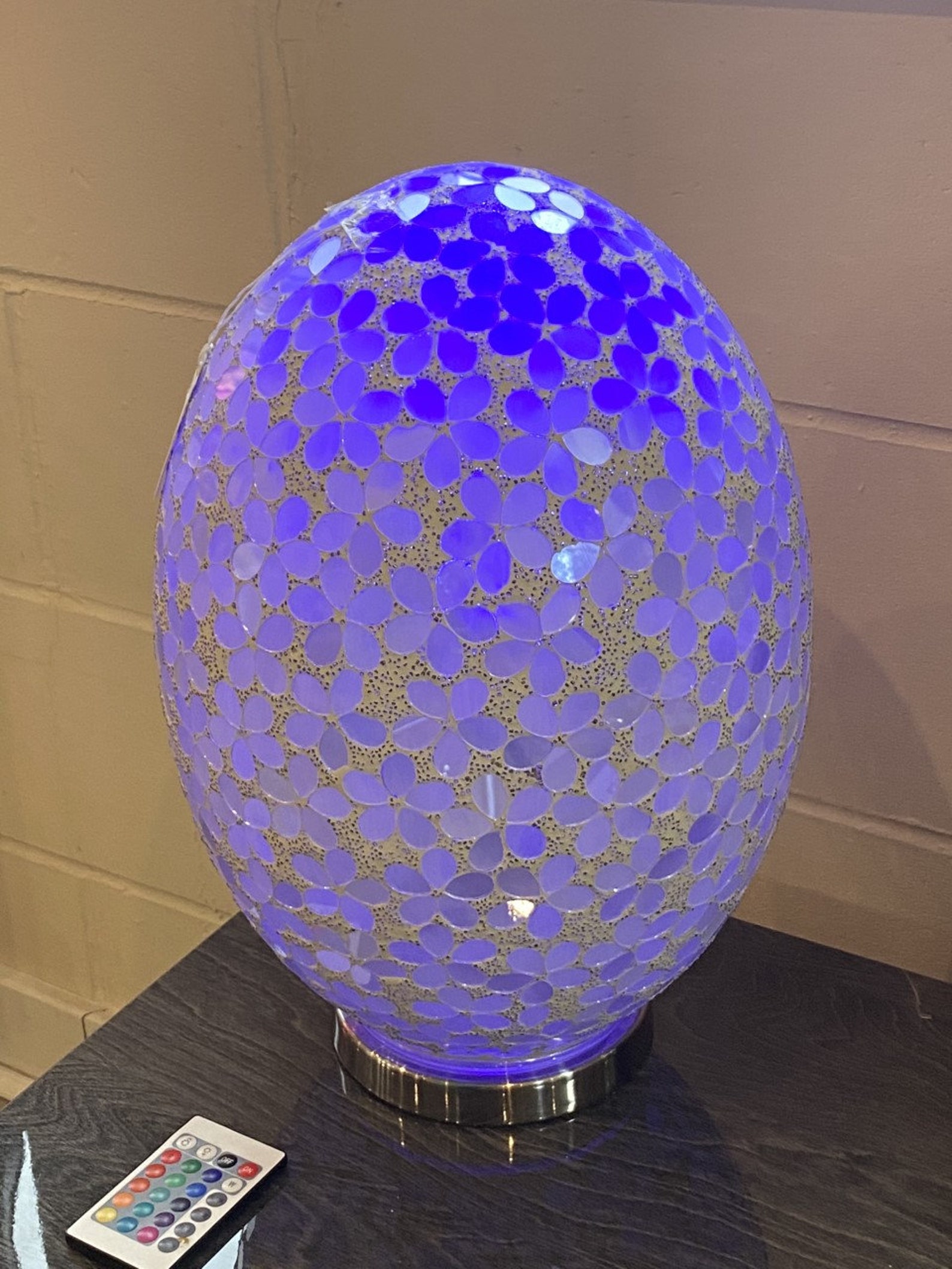 Large Glass Mosaic Egg Lamp Funky Light Modern Egg Shaped Etsy