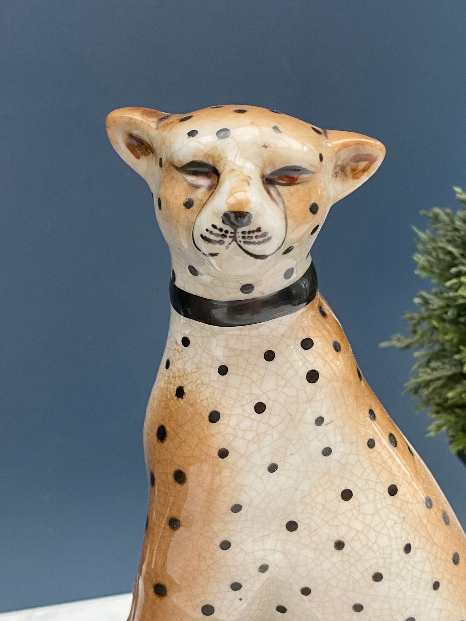 Pair of Leopard Ornaments Ceramic Big Cat Figures Vintage Etsy