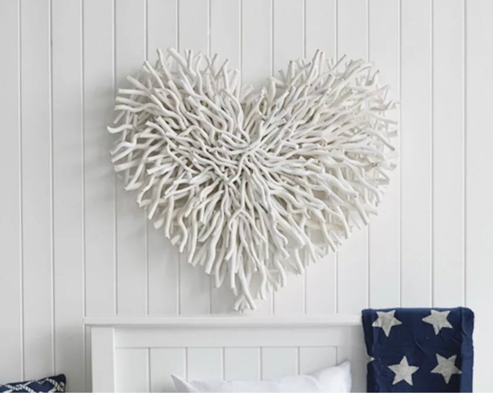 80cm Chunky White Twig Heart Huge White Heart Wall Hanging Etsy