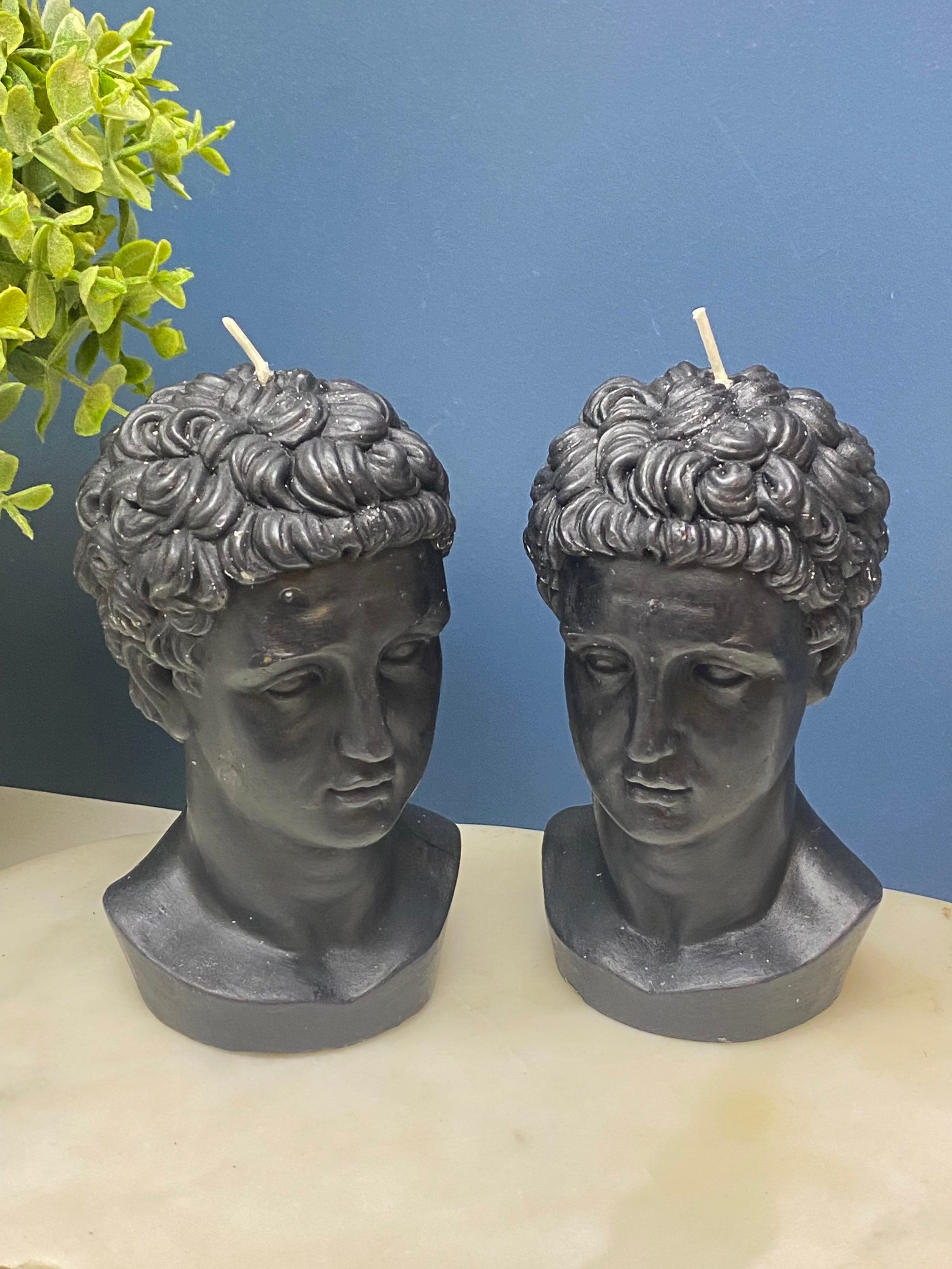 Set of 2 black Greek Hermes face candles Hermes bust candle Etsy