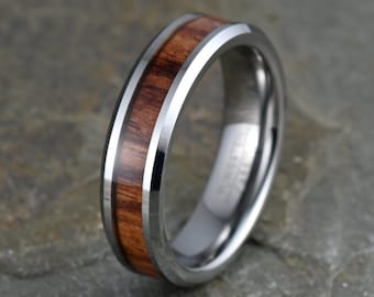 Tungsten Ring, Wedding Band, Men's Tungsten Wedding Band, Men's Tungsten Ring, Tungsten Band, Gray Ring, Men's Tungsten, Wooden Ring, Ring