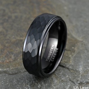 Black Brushed Tungsten Ring