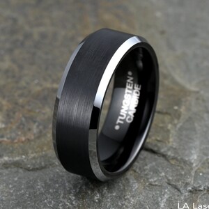 Wedding Band, Mens Wedding Band, Tungsten Wedding Band Men, Men&#39;s Wedding Band, Wedding Band Mens, Black Tungsten Ring, Black Wedding Band